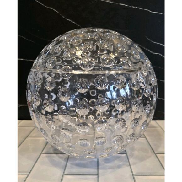 Mid-Century Modern Grainware Spherical Lucite Ice Bucket Golf Ball Cocktails GUC - Picture 1 of 16